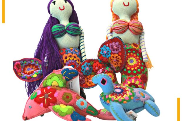 Embroidered stuffed animals
